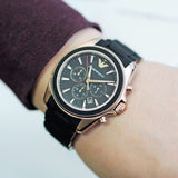 Emporio Armani Sigma Chronograph Black Dial Black SIlicon Strap Watch For Men - AR6066 Buy Now By Emporio Armani