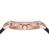 Emporio Armani Cleo Three-Hand Mother of Pearl Dial Black Leather Strap Watch For Women - AR11485 Buy Now By Emporio Armani