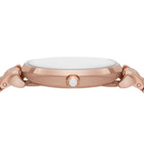 Emporio Armani Gianni T-Bar Crystals Silver Dial Rose Gold Steel Strap Watch For Women - AR11446 Buy Now By Emporio Armani