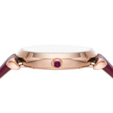 Emporio Armani Gianni T Bar Crystals Maroon Dial Maroon Leather Strap Watch for Women - AR11487 Buy Now By Emporio Armani