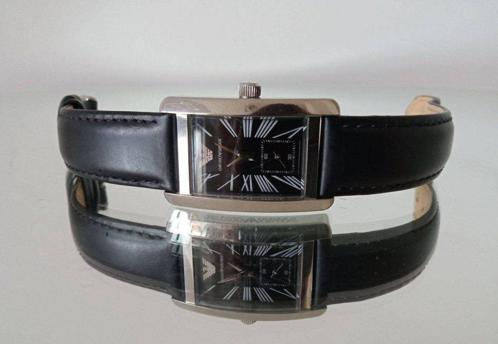 Emporio Armani Classic Black Dial Black Leather Strap Watch For Women - AR0144 Buy Now By Emporio Armani