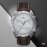 Tissot PR 100 Sport Quartz Chronograph Silver Dial Brown Leather Strap Watch For Men - T101.617.16.031.00 Buy Now By Tissot