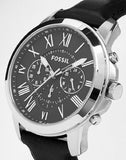 Fossil Grant Chronograph Black Dial Black Leather Strap Watch for Men - FS4812 Buy Now By Fossil