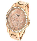 Fossil Riley Multifunction Rose Gold Dial Rose Gold Steel Strap Watch for Women - ES2811 Buy Now By Fossil