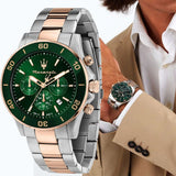 Maserati Competizione Chronograph Green Dial Two Tone Steel Strap Watch For Men - R8873600004 Buy Now By Maserati