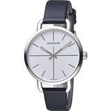 Calvin Klein Evan White Dial Black Leather Strap Watch for Women - K7B231CY Buy Now By Calvin Klein