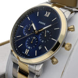 Fossil Neutra Chronograph Blue Dial Two Tone Steel Strap Watch for Men - FS5706 Buy Now By Fossil