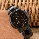 Fossil Neutra Chronograph Black Dial Black Steel Strap Watch for Men - FS5525 Buy Now By Fossil