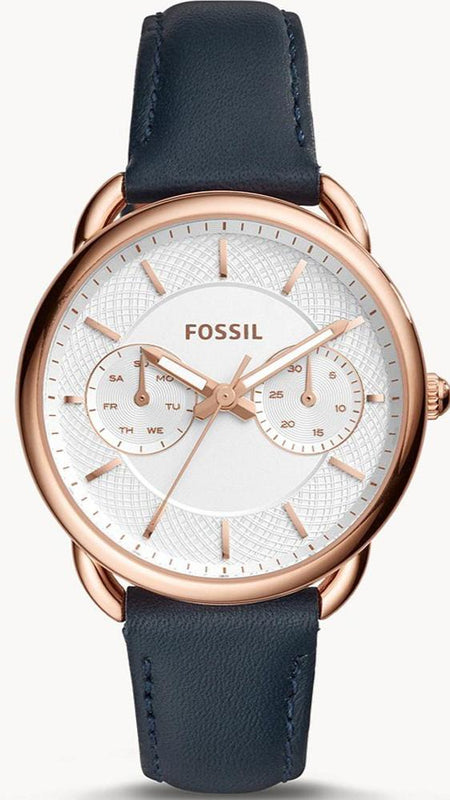 Fossil Tailor White Dial Blue Leather Strap Watch for Women - ES4260 Buy Now By Fossil