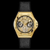 Guess Asteria Multifunction Gold Dial Black Rubber Strap Watch For Women - GW0620L2 Buy Now By Guess