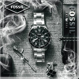 Fossil Grant Sport Chronograph Black Dial Silver Steel Strap Watch for Men - FS5236 Buy Now By Fossil