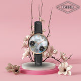 Fossil Jacqueline Mother of Pearl Dial Black Leather Strap Watch for Women - ES4535 Buy Now By Fossil