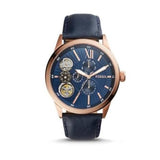 Fossil Flynn Mechanical Blue Dial Blue Leather Strap Watch for Men - BQ2219 Buy Now By Fossil