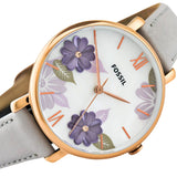 Fossil Jacqueline Mother of Pearl Dial Grey Leather Strap Watch for Women - ES4672 Buy Now By Fossil