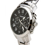 Fossil Grant Chronograph Black Dial Silver Steel Strap Watch for Men - FS4736 Buy Now By Fossil