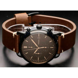 Fossil Commuter Chronograph Black Dial Brown Leather Strap Watch for Men - FS5403 Buy Now By Fossil