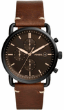 Fossil Commuter Chronograph Black Dial Brown Leather Strap Watch for Men - FS5403 Buy Now By Fossil