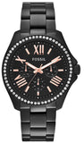 Fossil Cecile Multi Function Crystals Black Dial Black Steel Strap Watch for Women - AM4522 Buy Now By Fossil