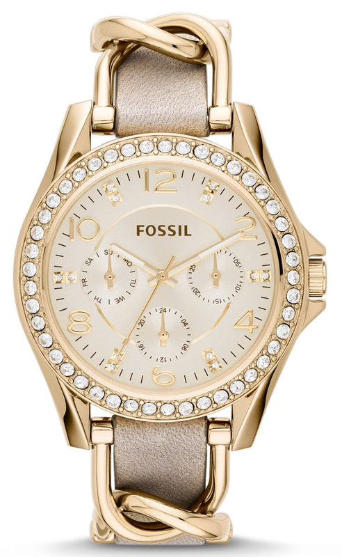 Fossil Riley White Dial Beige Leather Strap Watch for Women - ES3465 Buy Now By Fossil