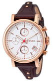 Fossil Boyfriend White Dial Brown Leather Strap Watch for Women - ES3616 Buy Now By Fossil