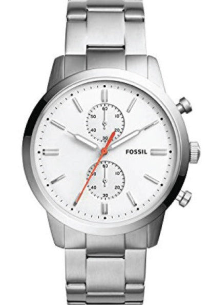 Fossil Townsman White Dial Silver Steel Strap Watch for Men - FS5346 Buy Now By Fossil
