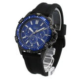 Fossil Garrett Chronograph Blue Dial Black Rubber Strap Watch for Men - FS5695 Buy Now By Fossil