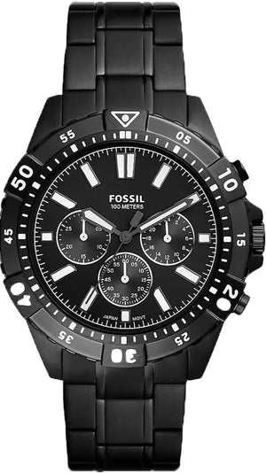 Fossil Garrett Chronograph Black Dial Black Steel Strap Watch for Men - FS5773 Buy Now By Fossil