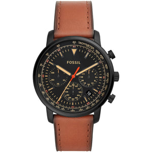 Fossil Goodwin Luggage Chronograph Black Dial Brown Leather Strap Watch for Men - FS5501 Buy Now By Fossil