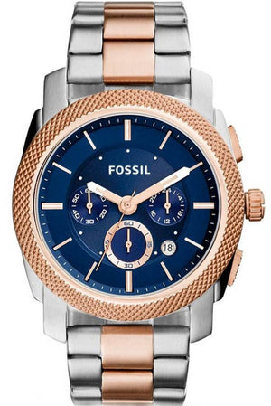 Fossil Machine Blue Dial Two Tone Steel Strap Watch for Men - FS5037 Buy Now By Fossil