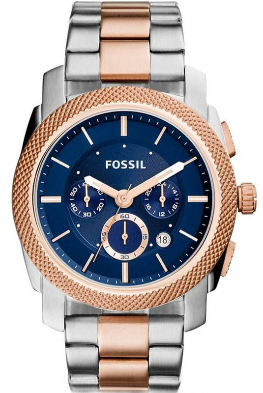 Fossil Machine Blue Dial Two Tone Steel Strap Watch for Men - FS5037 Buy Now By Fossil