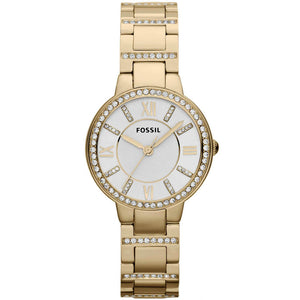 Fossil Virginia White Dial Gold Steel Strap Watch for Women - ES3283 Buy Now By Fossil