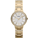 Fossil Virginia White Dial Gold Steel Strap Watch for Women - ES3283 Buy Now By Fossil