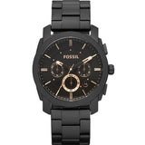 Fossil Machine Chronograph Black Dial Black Steel Strap Watch for Men - FS4682 Buy Now By Fossil