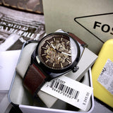 Fossil Everett Automatic Analog Black Dial Brown Leather Strap Watch for Men - ME3207 Buy Now By Fossil