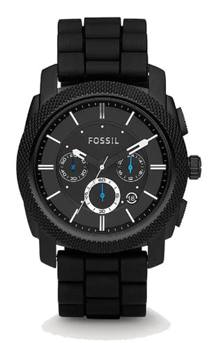 Fossil Machine Chronograph Black Dial Black Silicone Strap Watch for Men - FS4487 Buy Now By Fossil