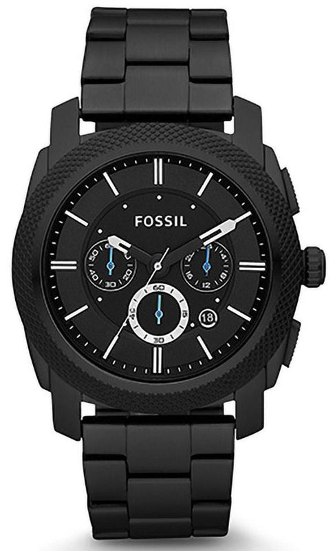 Fossil Machine Chronograph Black Dial Black Steel Strap Watch for Men - FS4552 Buy Now By Fossil