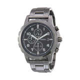 Fossil Dean Chronograph Black Dial Black Steel Strap Watch for Men - FS4721 Buy Now By Fossil