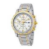 Fossil Dean Chronograph White Dial Silver Steel Strap Watch for Men - FS4795 Buy Now By Fossil