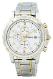 Fossil Dean Chronograph White Dial Silver Steel Strap Watch for Men - FS4795 Buy Now By Fossil