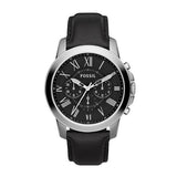 Fossil Grant Chronograph Black Dial Black Leather Strap Watch for Men - FS4812 Buy Now By Fossil
