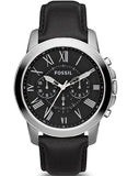 Fossil Grant Chronograph Black Dial Black Leather Strap Watch for Men - FS4812 Buy Now By Fossil