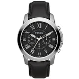 Fossil Grant Chronograph Black Dial Black Leather Strap Watch for Men - FS4812 Buy Now By Fossil