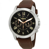 Fossil Grant Chronograph Black Dial Brown Leather Strap Watch for Men - FS4813 Buy Now By Fossil