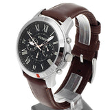 Fossil Grant Chronograph Black Dial Brown Leather Strap Watch for Men - FS4813 Buy Now By Fossil