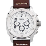 Fossil Modern Machine White Dial Brown Leather Strap Watch for Men - FS4929 Buy Now By Fossil