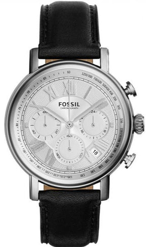 Fossil Buchanan Chronograph Silver Dial Black Leather Strap Watch for Men - FS5102 Buy Now By Fossil