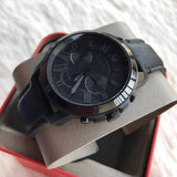 Fossil Grant Chronograph Black Dial Black Leather Strap Watch for Men - FS5132 Buy Now By Fossil