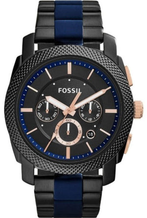 Fossil Machine Chronograph Black Dial Two Tone Steel Strap Watch for Men - FS5164 Buy Now By Fossil