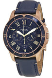 Fossil Grant Sport Chronograph Blue Dial Blue Leather Strap Watch for Men - FS5237 Buy Now By Fossil