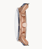 Fossil Grant Sport Chronograph Blue Dial Blue Leather Strap Watch for Men - FS5237 Buy Now By Fossil